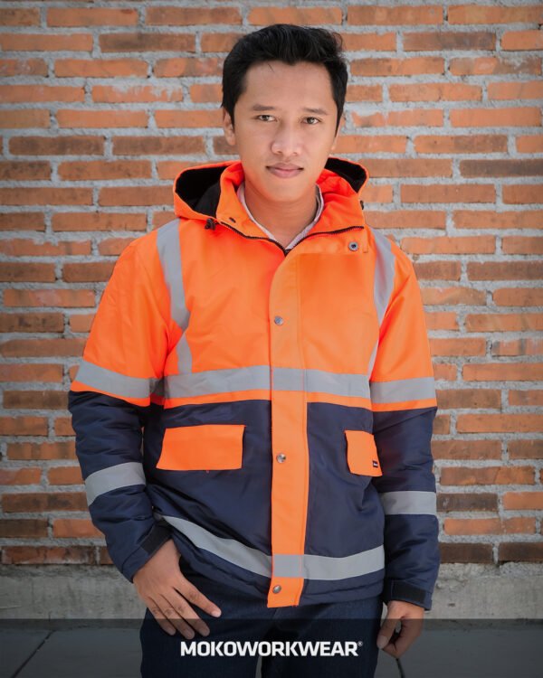 Jacket Orange Navy Mokoworkwear